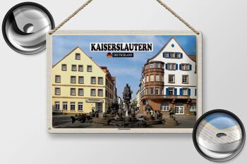 Plaque en tôle villes Kaiserslautern Kaiserbrunnen 30x20cm 2