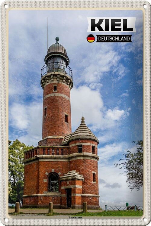 Blechschild Städte Kiel Leuchtturm Architektur 20x30cm