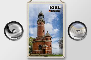 Plaque en tôle villes phare de Kiel architecture 20x30cm 2