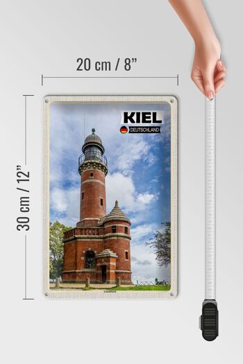 Plaque en tôle villes phare de Kiel architecture 20x30cm 4