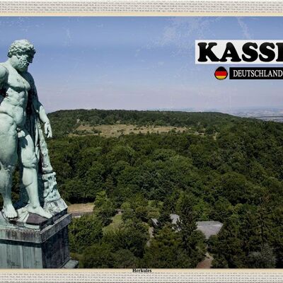 Cartel de chapa ciudades de Kassel escultura Hércules 30x20cm