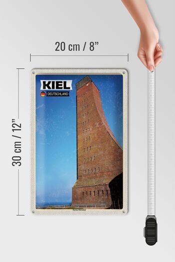 Plaque en étain Villes Kiel Mémorial Naval Moyen Âge 20x30cm 4