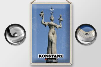 Plaque en tôle villes Konstanz Imperia sculpture 20x30cm 2