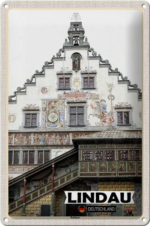 Blechschild Städte Lindau Rathaus Architektur 20x30cm