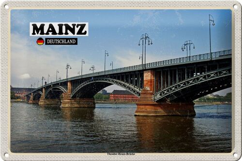 Blechschild Städte Mainz Theodor-Heuss-Brücke 30x20cm