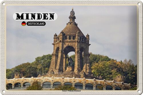 Blechschild Städte Minden Kaiser-Wilhelm-Denkmal 30x20cm