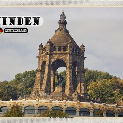 Blechschild Städte Minden Kaiser-Wilhelm-Denkmal 30x20cm