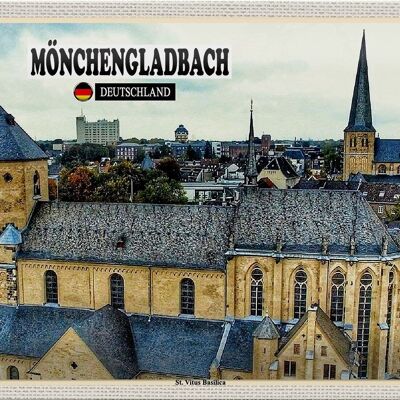 Cartel de chapa ciudades Mönchengladbach St. Basílica de San Vito 30x20cm