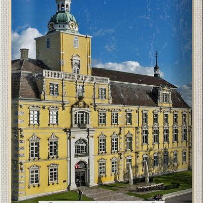 Targa in metallo città Architettura del castello di Oldenburg 20x30 cm