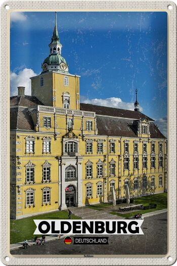 Plaque en tôle Villes Architecture du château d'Oldenbourg 20x30cm 1