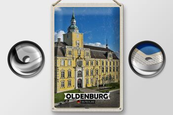 Plaque en tôle Villes Architecture du château d'Oldenbourg 20x30cm 2
