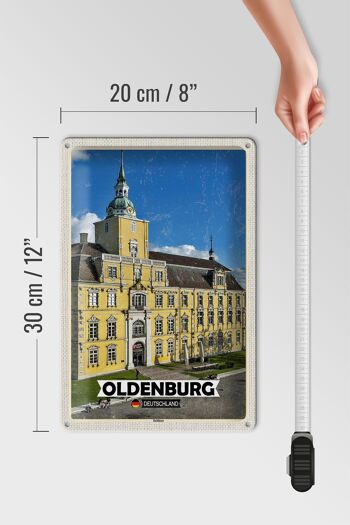 Plaque en tôle Villes Architecture du château d'Oldenbourg 20x30cm 4