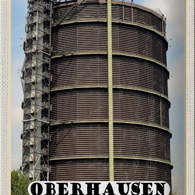 Targa in metallo città edificio gasometro Oberhausen 20x30 cm