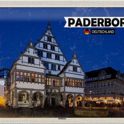 Blechschild Städte Paderborn Rathaus Altstadt 30x20cm