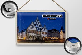 Plaque en tôle Villes Paderborn Mairie Vieille Ville 30x20cm 2