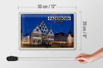 Plaque en tôle Villes Paderborn Mairie Vieille Ville 30x20cm 4