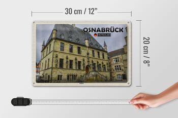 Plaque en tôle Villes Osnabrück Mairie Architecture 30x20cm 4