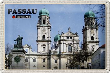 Plaque en tôle villes Passau, place de la cathédrale, architecture 30x20cm 1