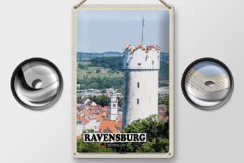 Plaque en tôle Villes Ravensburg Mehlsack Architecture 20x30cm 2