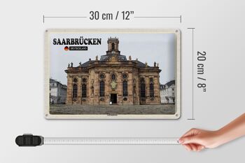 Plaque en tôle Villes Saarbrücken Ludwigskirche 30x20cm 4