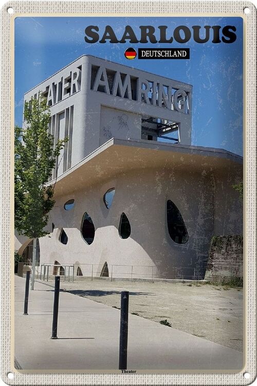 Blechschild Städte Saarlouis Theater Architektur 20x30cm