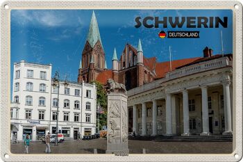 Plaque en tôle villes Schwerin place du marché architecture 30x20cm 1