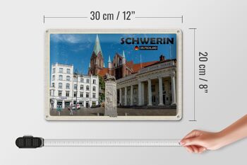 Plaque en tôle villes Schwerin place du marché architecture 30x20cm 4