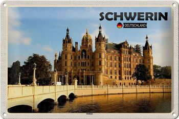 Signe en étain villes château de Schwerin Architecture 30x20cm 1