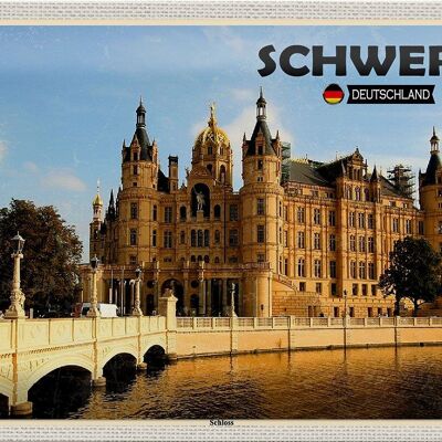 Metal sign cities Schwerin castle architecture 30x20cm
