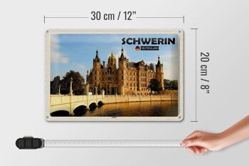 Signe en étain villes château de Schwerin Architecture 30x20cm 4