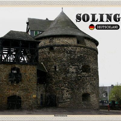 Targa in metallo città Sollingen torre della batteria 30x20 cm