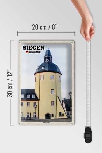 Panneau en étain villes Siegen, bâtiment du château inférieur, 20x30cm 4