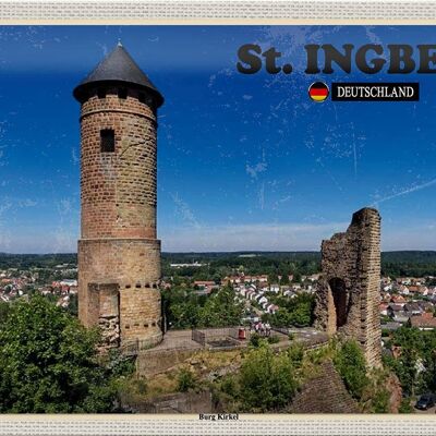 Targa in metallo città St. Gita in città di Ingbert Burg Kirkel 30x20cm
