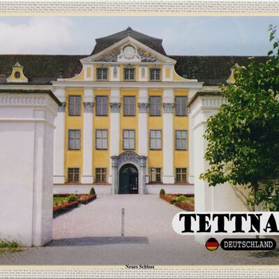 Cartel de chapa ciudades Tettnang New Castle arquitectura 30x20cm