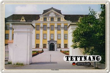 Plaque en tôle villes Tettnang, architecture du nouveau château 30x20cm 1