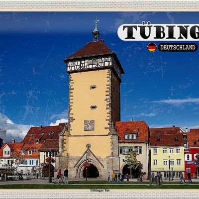 Targa in metallo città Tübingen Tübingen Gate Center 30x20 cm