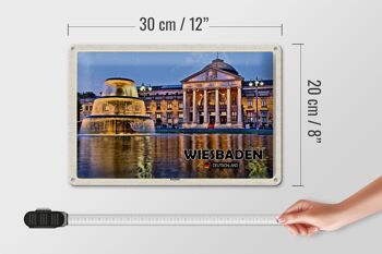 Plaque en tôle villes Wiesbaden Kurhaus fontaine 30x20cm 4