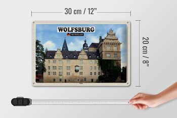 Panneau en étain villes peinture du château de Wolfsburg 30x20cm 4