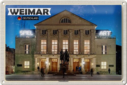 Blechschild Städte Weimar Nationaltheater Mittelalter 30x20cm