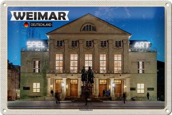 Plaque en tôle Villes Théâtre National de Weimar Moyen Âge 30x20cm 1