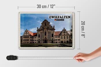 Plaque en tôle Villes Zwiefalten Münster Bâtiment 30x20cm 4