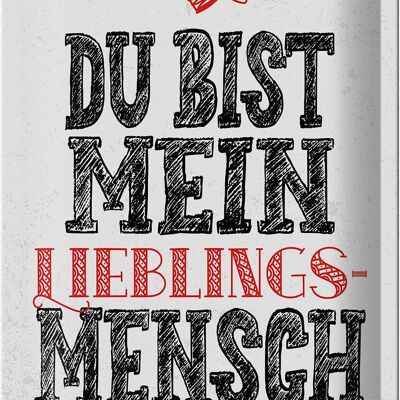 Blechschild Spruch Du bist Lieblingsmensch mein Engel 20x30cm