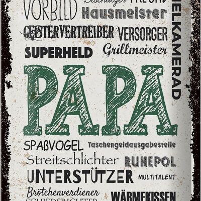 Blechschild Spruch Papa Spielkamerad Beschützer Freund 20x30cm