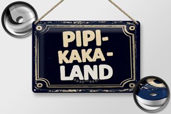 Plaque en tôle disant drôle Pipi-Kaka-Land 30x20cm 2