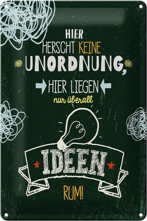 Blechschild Spruch Hier herscht keine Unordnung 20x30cm