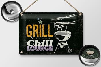 Plaque en tôle indiquant Grill & Chill Lounge 5 étoiles 30x20cm 2
