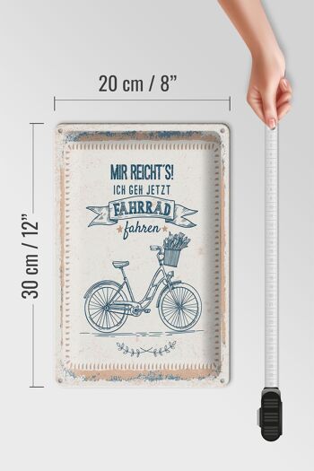 Plaque en tôle disant J'en ai assez, je vais faire du vélo 20x30cm 4