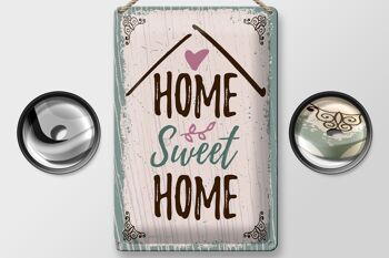 Plaque en étain disant Home sweet home 20x30cm 2