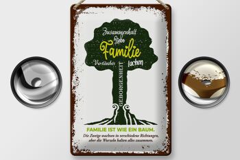 Plaque en tôle disant que la famille est comme un arbre 20x30cm 2