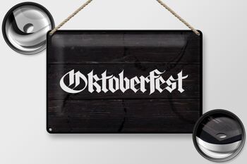 Signe en étain Fest Oktoberfest bière célébrer Munich 30x20cm 2